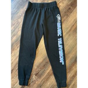 MTV Music Television Joggers Black Holographic Graphic Sweatpant Small Men Women